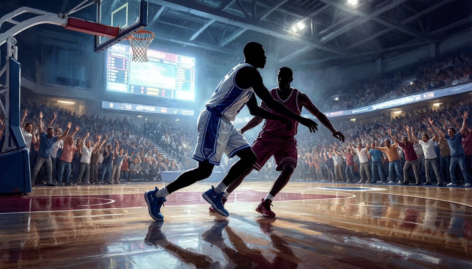NBA逆转之夜赛场示意图(AI生成)